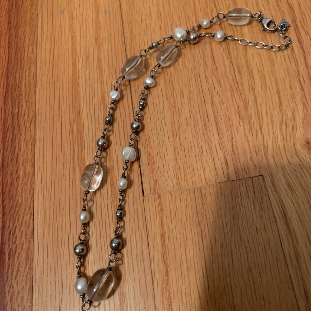 Silpada sterling pearl & crystal necklace